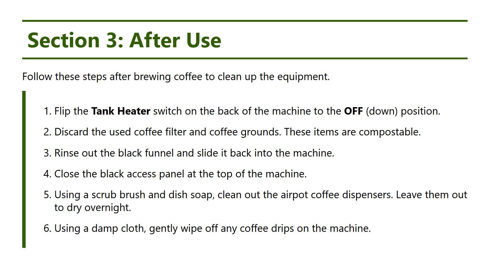 Screenshot of section 3 of the user guide, showing additional numbered steps