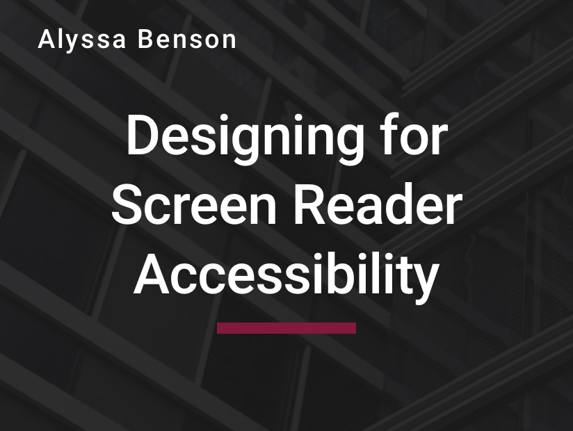 Screenshot of the header of the screen reader project's Google Sites page
