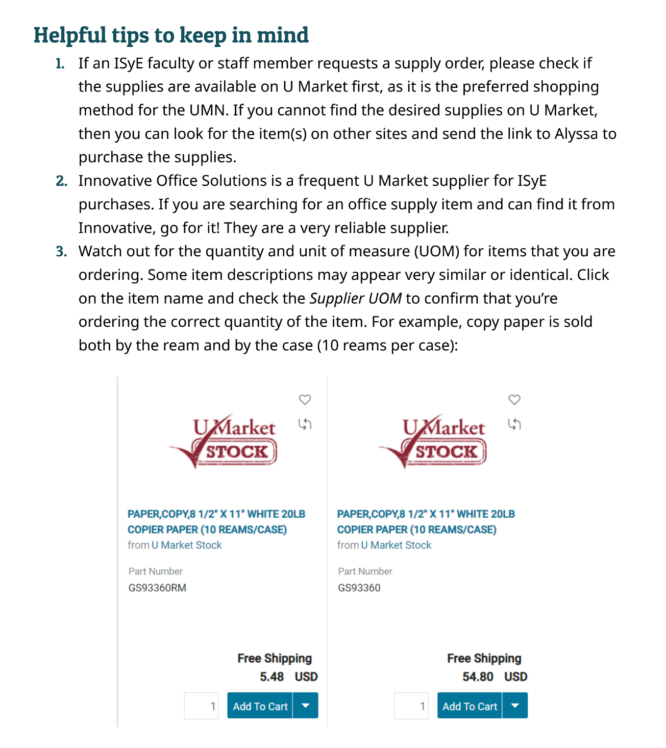 Screenshot of the helpful tips section of the guide